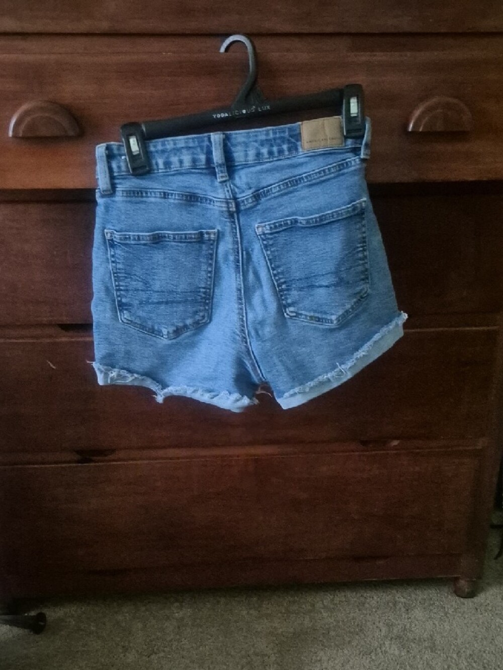 American Eagle Outfitters Light Blue Denim High-Rise Cutoff Shorts - Picture 5 of 6